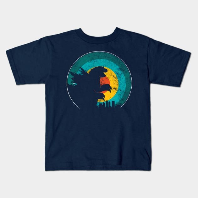 Vintage Kaiju - Godzilla Distressed Print Kids T-Shirt by mikethepacheco